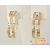 Серебряные серьги с золотыми пластинами 036710